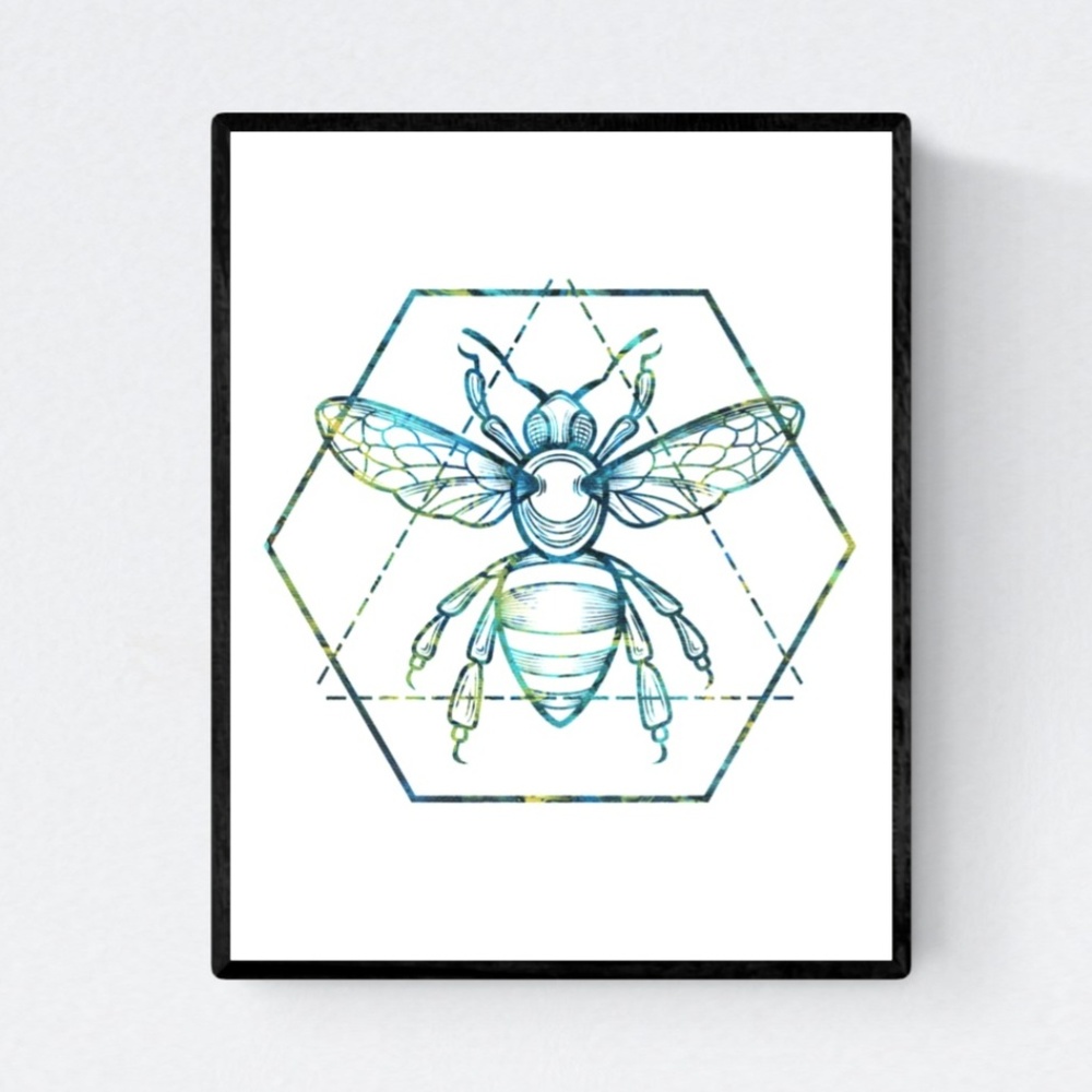 Bumblebee Abstract Art print 8x10